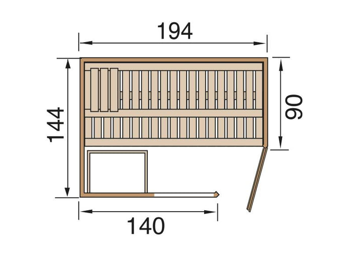 Weka Elementsauna Varberg 1 GTF Trend ohne Ofen