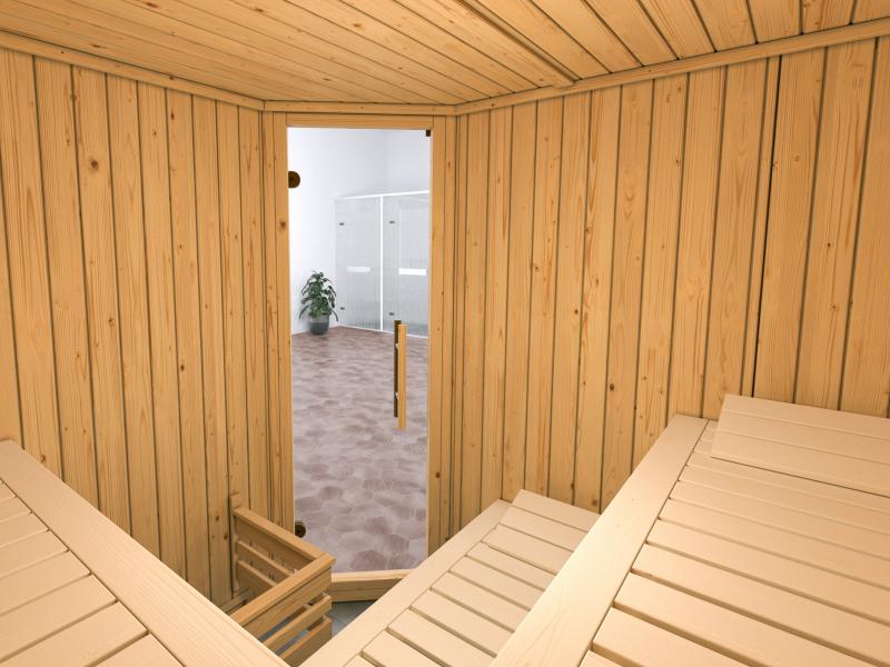 Weka Elementsauna Varberg 3 GT inkl. 7,5 kW BioS-Ofenset