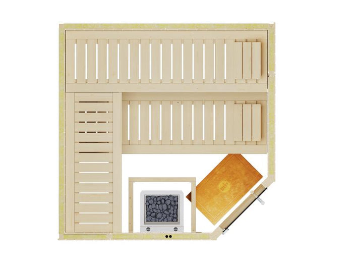 Weka Elementsauna Varberg 3 GT inkl. 7,5 kW BioS-Ofenset