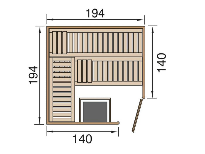 Weka Elementsauna Varberg 3 GT Sparset 7,5 kW Ofen