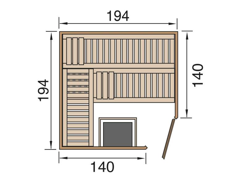 Weka Elementsauna Varberg 3 GT Trend inkl. 7,5 kW BioS-Ofenset
