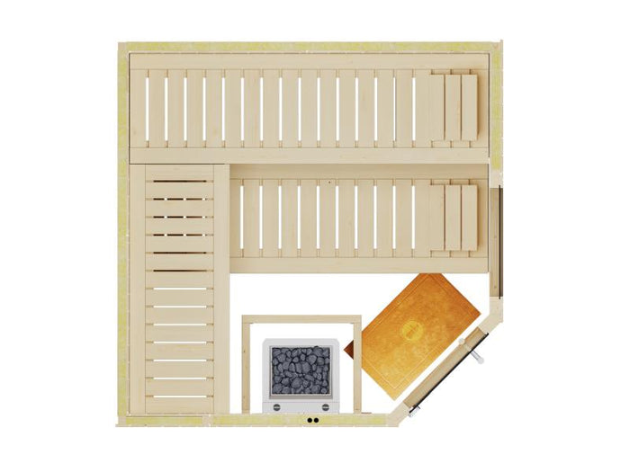 Weka Elementsauna Varberg 3 GTF Sparset 7,5 kW BioS-Ofenset