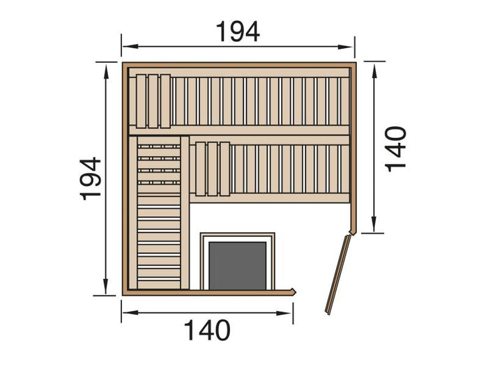 Weka Elementsauna Varberg 3 HT inkl. 7,5 kW OS-Ofenset