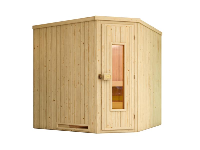 Weka Elementsauna Varberg 3, inkl. 9 kW Ofen Kompakt integr. Steuerung, isolierte Holztür