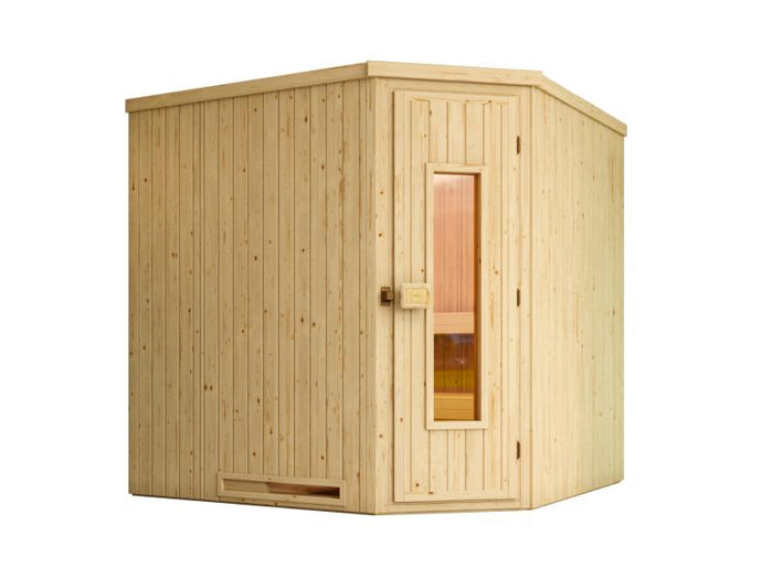 Weka Elementsauna Varberg 3, inkl. 9 kW Ofen Kompakt integr. Steuerung, isolierte Holztür