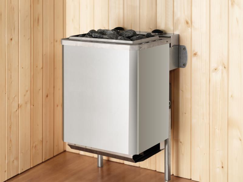 Weka Elementsauna Varberg 3, weiß, inkl. 9 kW Ofen Kompakt integr. Steuerung, Ganzglastür