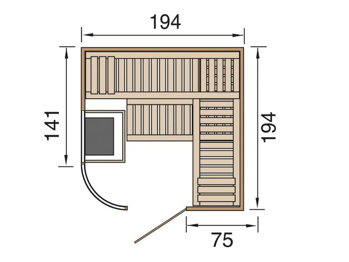weka Elementsauna Varberg 4 GTF Trend