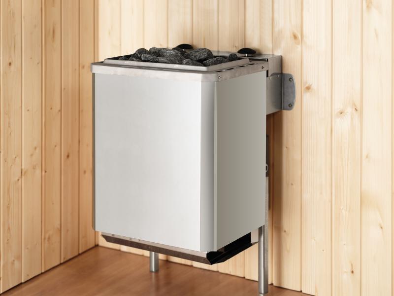 Weka Elementsauna Varberg 4 Trend, weiß, inkl. 9 kW Ofen Kompakt integr. Steuerung, Ganzglastür