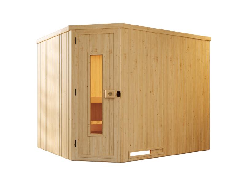 Weka Elementsauna Varberg 4, inkl. 9 kW Ofen digitale Steuerung (OS), isolierte Holztür