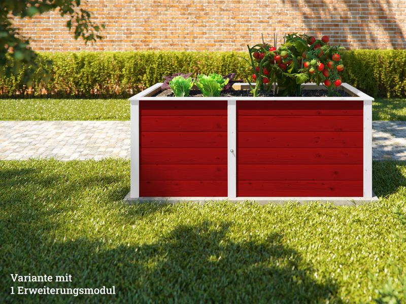Weka Ergänzungssatz Hochbeet Modular, 21 mm, rot