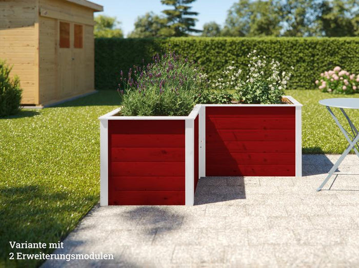 Weka Ergänzungssatz Hochbeet Modular, 21 mm, rot