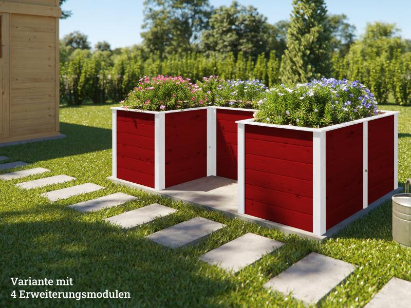 Weka Ergänzungssatz Hochbeet Modular, 21 mm, rot