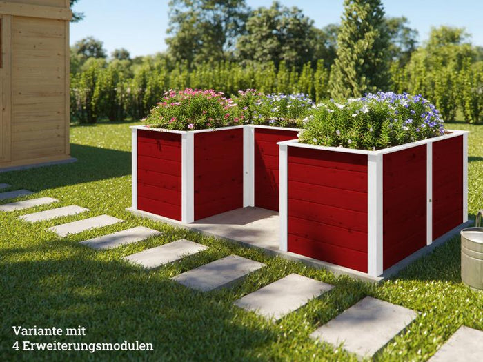 Weka Ergänzungssatz Hochbeet Modular, 21 mm, rot