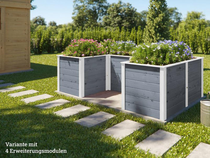 Weka Ergänzungssatz Hochbeet Modular, 21 mm, grau
