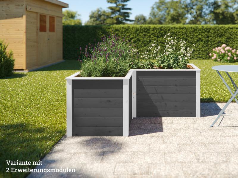 Weka Ergänzungssatz Hochbeet Modular, 21 mm, anthrazit