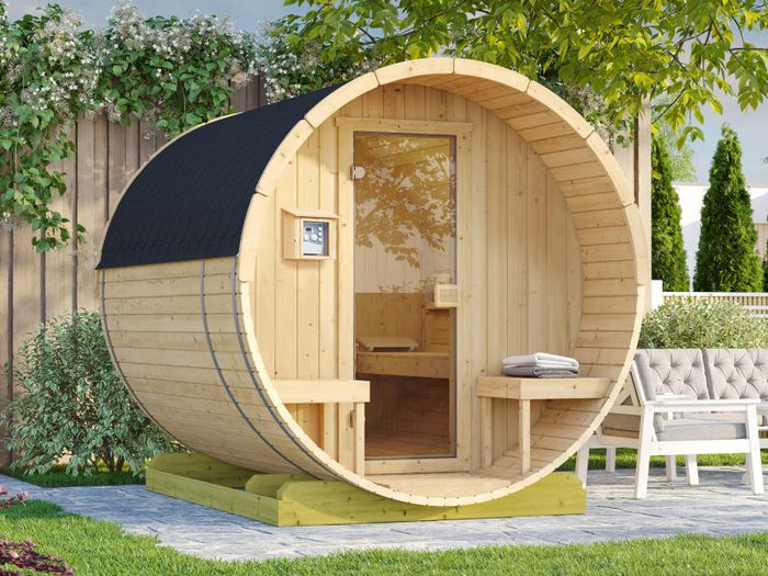 Weka Fasssauna FS 198 im Set mit 9 kW Saunaofen OS