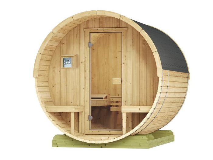 Weka Fasssauna FS 198 im Set mit 9 kW Saunaofen OS