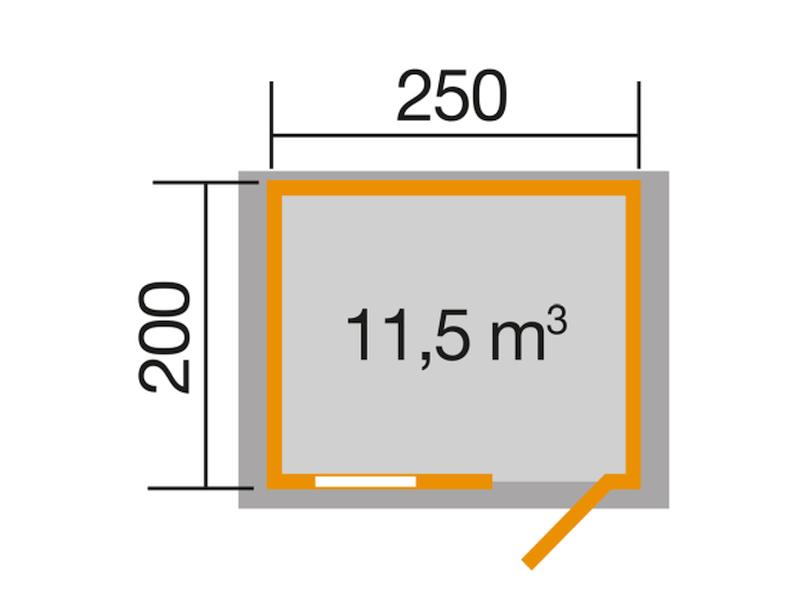 Weka Gartenhaus 106 Gr 1 Vordach 20 cm 28 mm