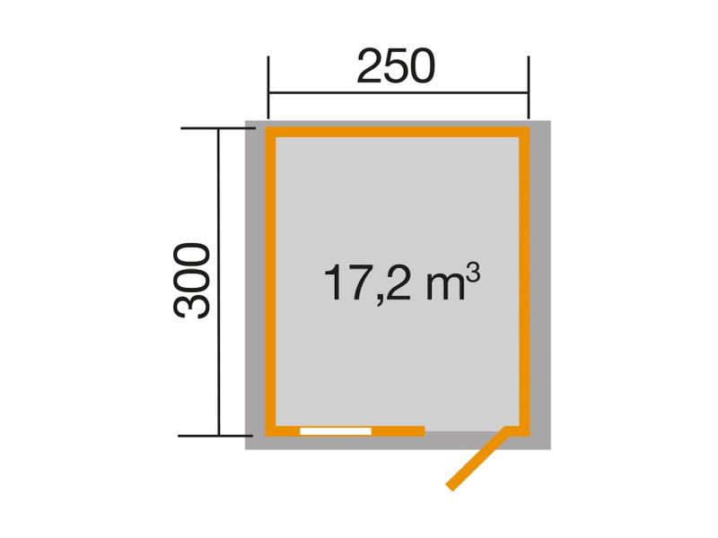 Weka Gartenhaus 106 Gr 5 Vordach 20 cm 28 mm