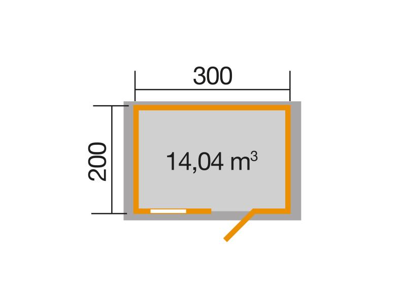 Weka Gartenhaus 107 Gr 2 Vordach 20 cm 28 mm