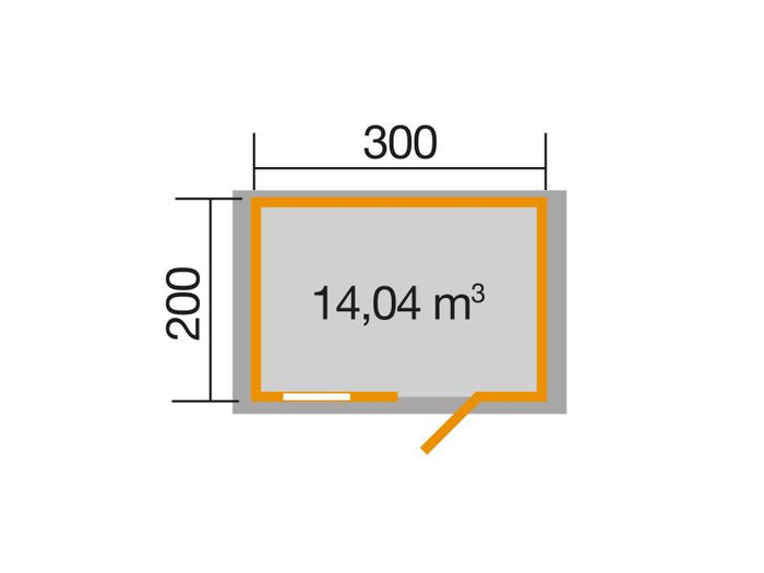 Weka Gartenhaus 107 Gr 2 Vordach 20 cm 28 mm