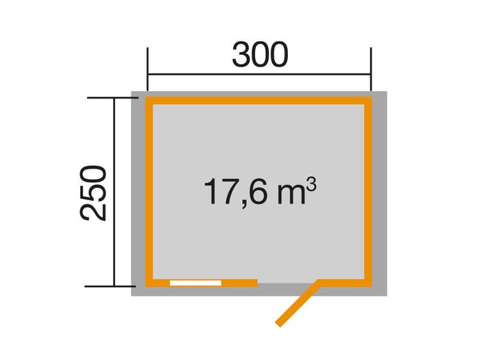 Weka Gartenhaus 107 Gr 4 Vordach 20 cm 28 mm