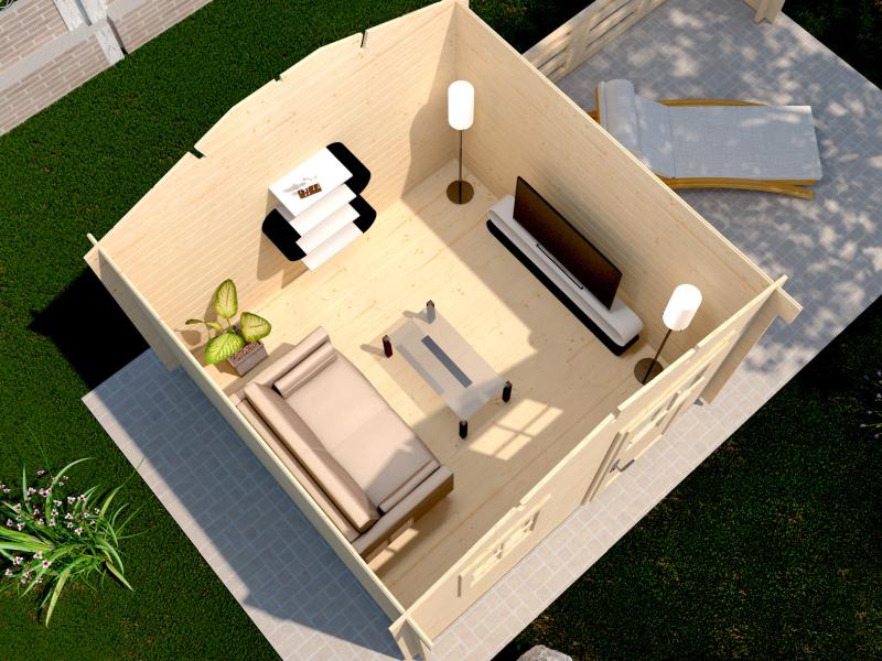 Weka Gartenhaus 107 Gr 6 Vordach 20 cm 28 mm