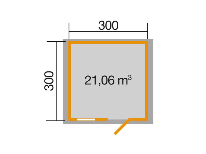 Weka Gartenhaus 107 Gr 6 Vordach 20 cm 28 mm