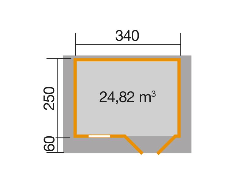 Weka Gartenhaus 109 Gr. 1 Vordach 60 cm