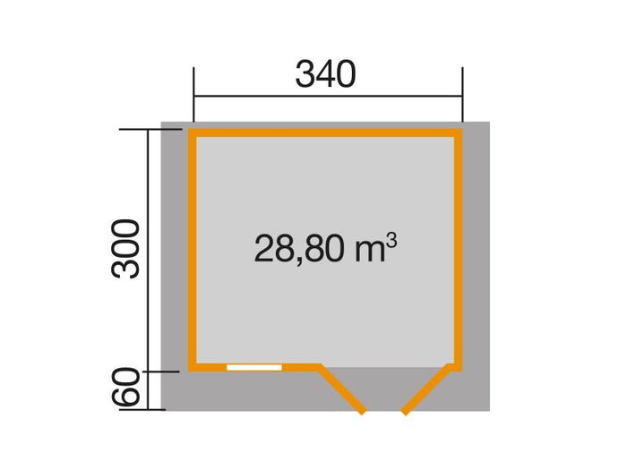 Weka Gartenhaus 109 Gr. 2 Vordach 60 cm