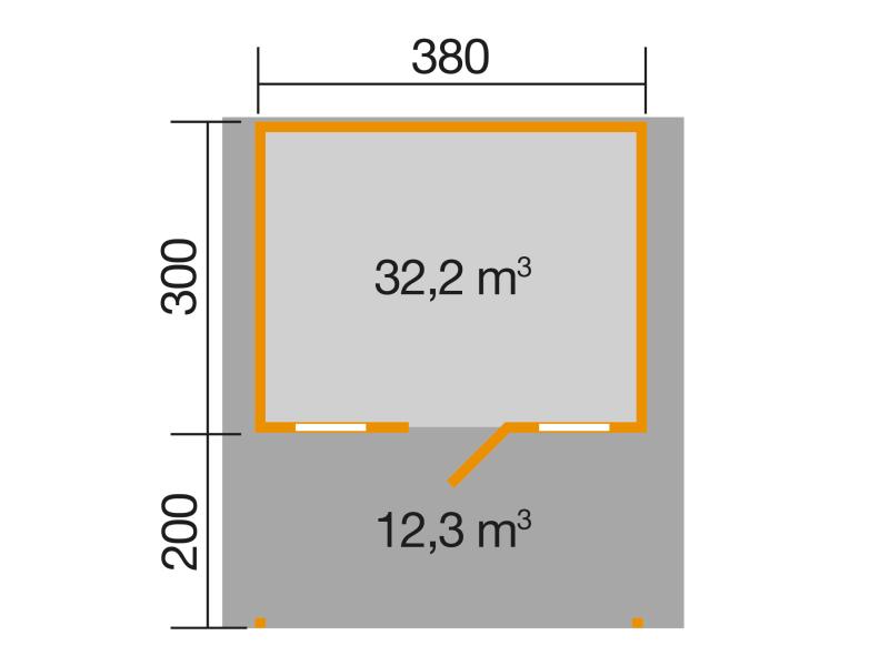 Weka Gartenhaus 110 Gr. 1 Vordach 200 cm