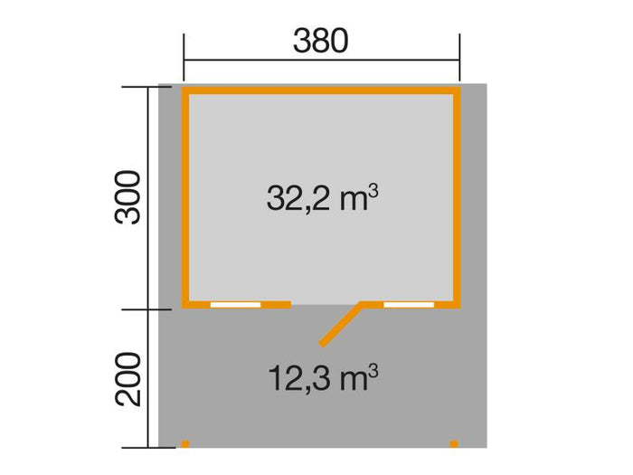 Weka Gartenhaus 110 Gr. 1 Vordach 200 cm