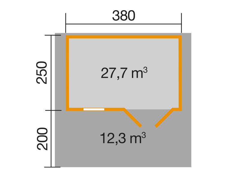 Weka Gartenhaus 110 Gr. 1 Vordach 200 cm
