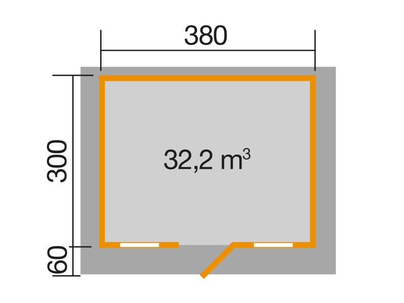 Weka Gartenhaus 110 Gr. 1 Vordach 60 cm