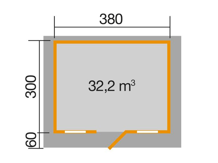 Weka Gartenhaus 110 Gr. 1 Vordach 60 cm