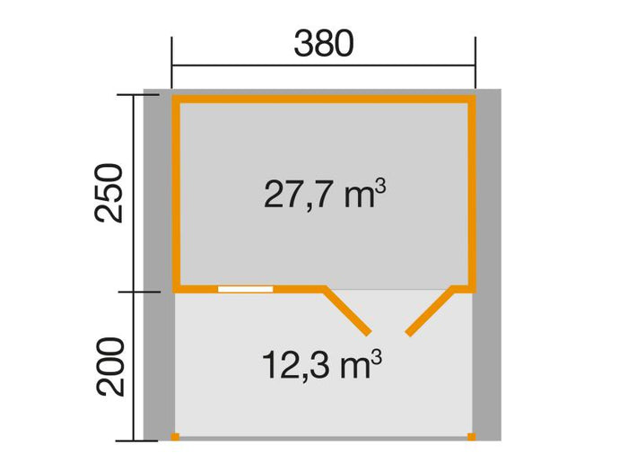 Weka Gartenhaus 110 Gr. 1 Vordach + Terrasse 200 cm
