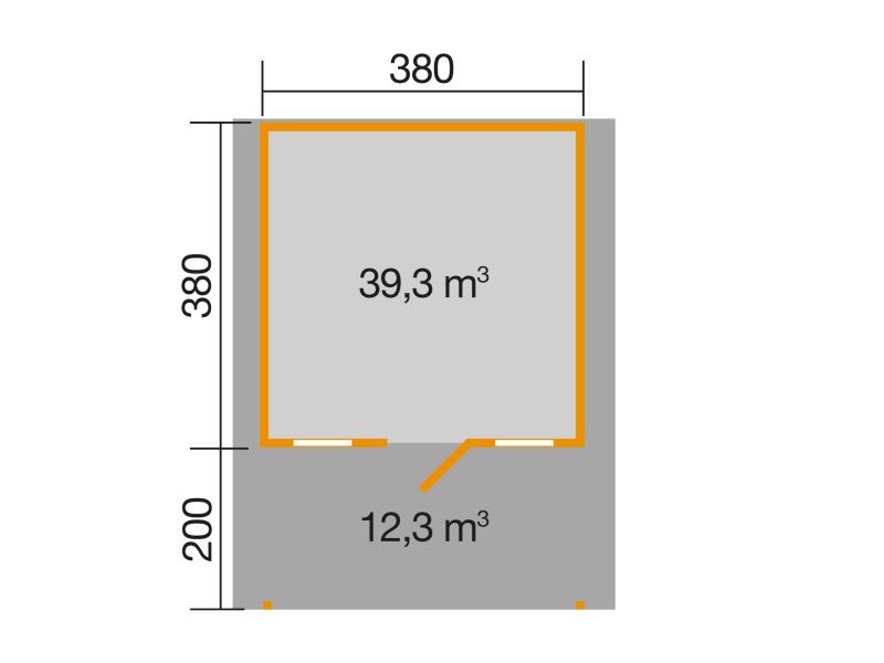 Weka Gartenhaus 110 Gr. 2 Vordach 200 cm