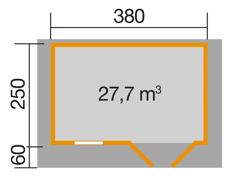Weka Gartenhaus 111 Gr. 1 Vordach 60 cm