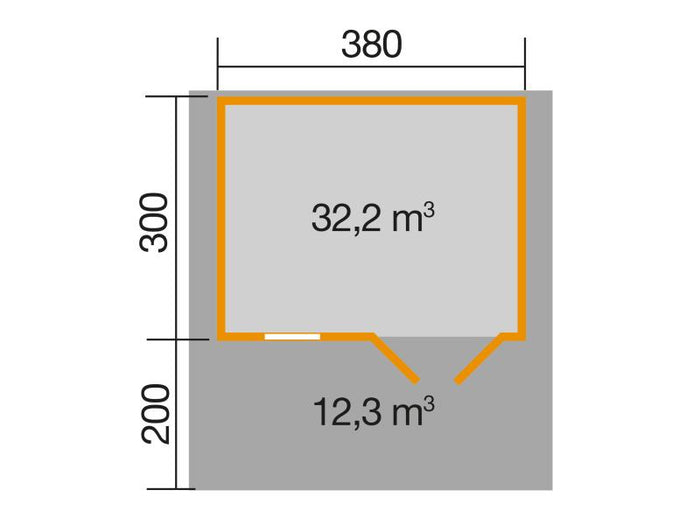Weka Gartenhaus 111 Gr. 2 Vordach 200 cm