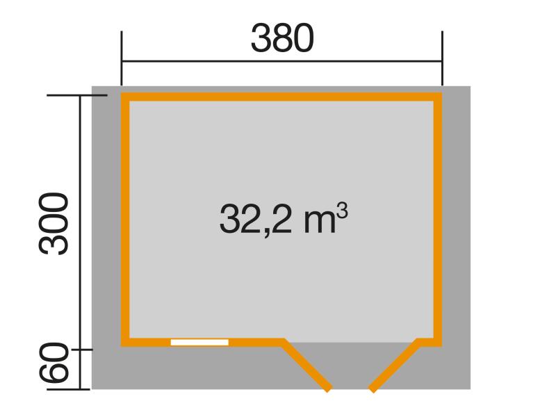 Weka Gartenhaus 111 Gr. 2 Vordach 60 cm