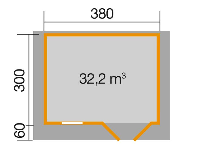 Weka Gartenhaus 111 Gr. 2 Vordach 60 cm