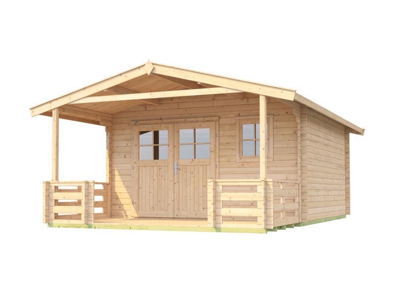 Weka Gartenhaus 111 Gr. 2 Vordach + Terrasse 200 cm