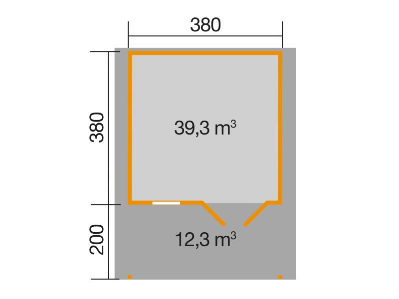 Weka Gartenhaus 111 Gr. 3 Vordach 200 cm