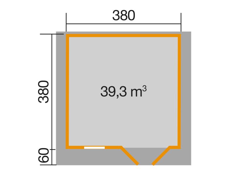 Weka Gartenhaus 111 Gr. 3 Vordach 60 cm