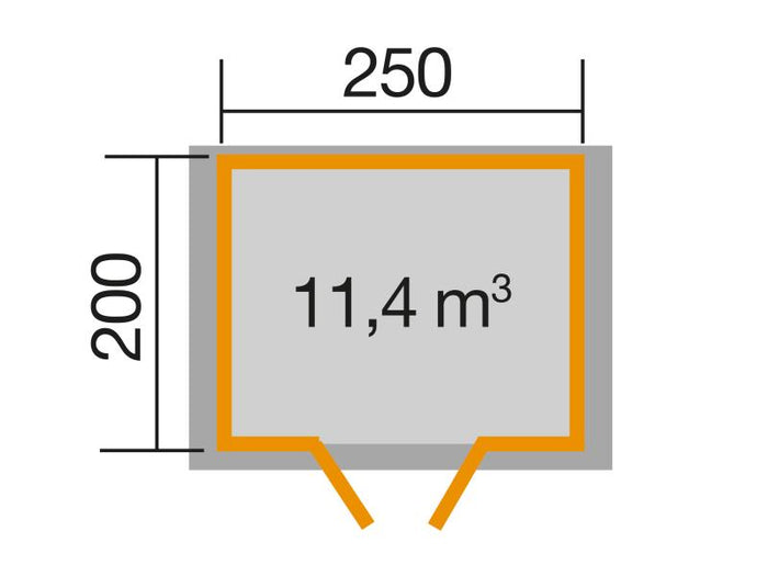 Weka Gartenhaus 112 Gr 1 Vordach 20 cm