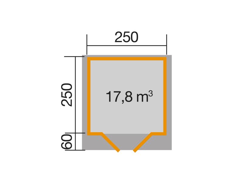 Weka Gartenhaus 112 Gr 1 Vordach 60 cm