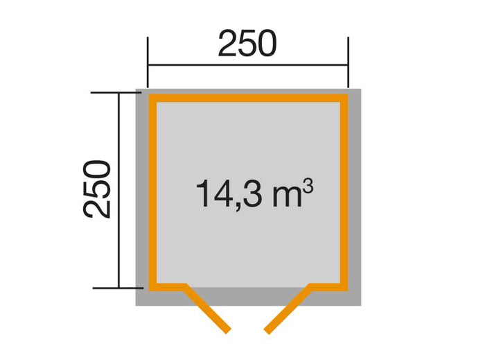 Weka Gartenhaus 112 Gr 2 Vordach 20 cm