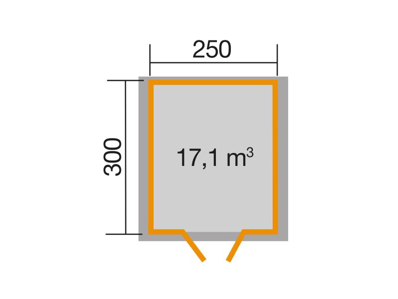 Weka Gartenhaus 112 Gr 3 Vordach 20 cm