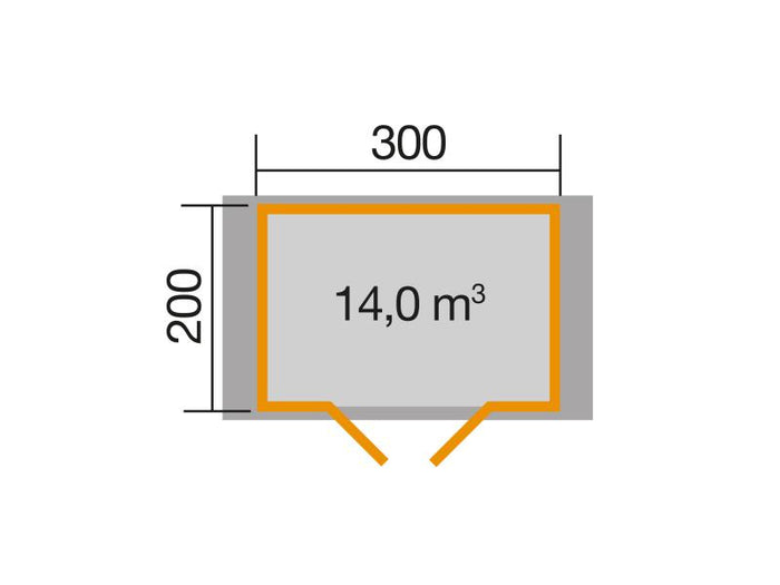 Weka Gartenhaus 112 Gr 4 Vordach 20 cm