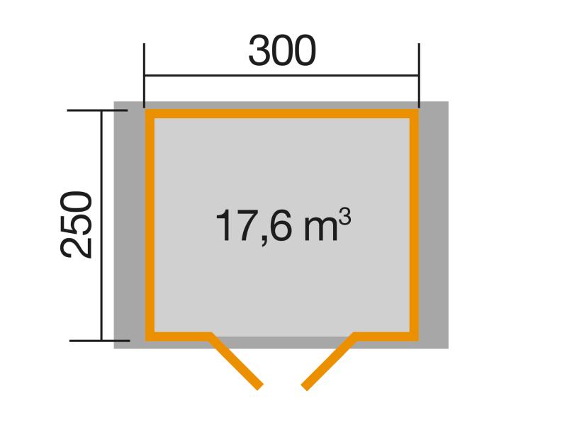 Weka Gartenhaus 112 Gr 5 Vordach 20 cm